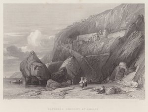 Klasztor Kapucynów w Amalfi (grafika) autorstwa William Leighton Leitch