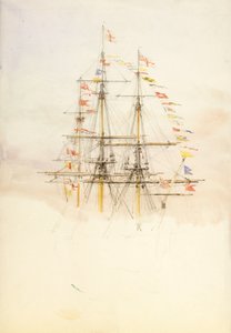 Maszty HMS "Victory", koniec XIX - początek XX wieku (akwarela, grafit) autorstwa William Lionel Wyllie