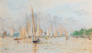 Regaty w Kilonii autorstwa William Lionel Wyllie