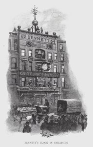 Zegar Bennetta w Cheapside (lito) autorstwa William Luker