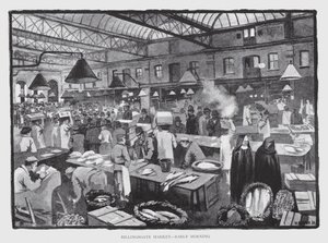 Targ Billingsgate, wczesny poranek (lito) autorstwa William Luker