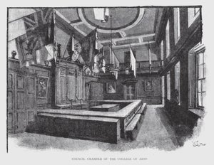 Izba Rady College of Arms (lito) autorstwa William Luker