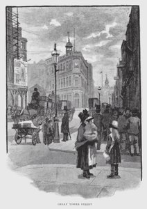 Great Tower Street (lito) autorstwa William Luker