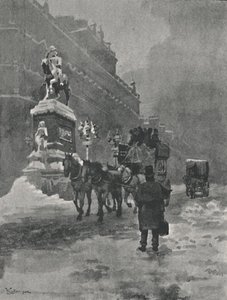 Cyrk Holborn - Zimowy poranek, 1891 autorstwa William Luker