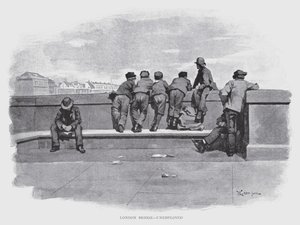 London Bridge, bezrobotni (lito) autorstwa William Luker