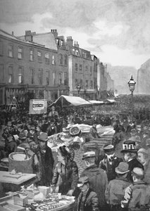 Middlesex Street Late Petticoat Lane w niedzielny poranek, 1891 autorstwa William Luker
