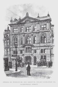 Biura Peninsular and Oriental Steam Navigation Co, Leadenhall Street (lito) autorstwa William Luker