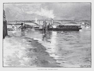 Old Swan Pier, Thames Street (lito) autorstwa William Luker