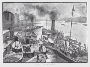 Wysyłka z London Bridge (lito) autorstwa William Luker