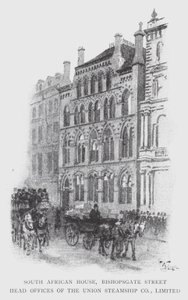 South African House, Bishopsgate Street, siedziba Union Steamship Co, Limited (lito) autorstwa William Luker
