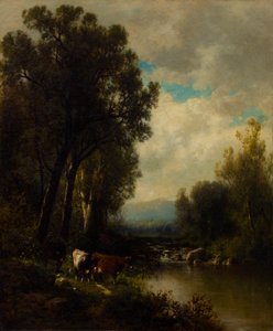 Bydło na rzece autorstwa William M. Hart