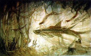 Wyścig (pióro i atrament, akwarela na papierze) autorstwa William M. Timlin