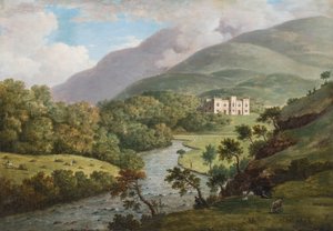 Perspektywa zamku Kielder, North Tyne, Northumberland, ok. 1770 (olej na płótnie)