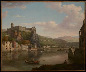 Widok na Saonę i zamek Pierre-Scize (Lyon, Francja) autorstwa William Marlow