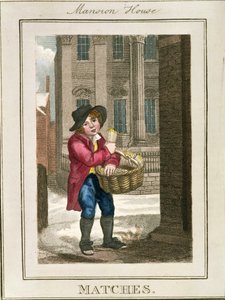 Matches, Mansion House, z „Cries of London”, wyd. Richarda Phillipsa (1778-1851) 1804
