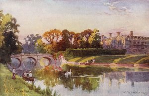 Clare College i most z kamery, jesienny wieczór autorstwa William Matthison
