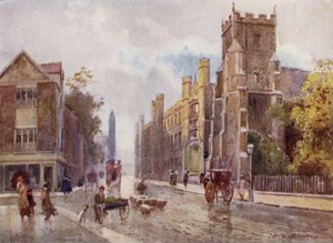 Kościół St Botolphs i Corpus College od Steps of the Pitt Press, Trumpington Street autorstwa William Matthison