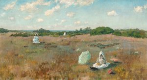 Zbieranie jesiennych kwiatów autorstwa William Merritt Chase