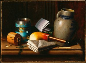 Martwa natura z trzema zamkami tytoniowymi autorstwa William Michael Harnett