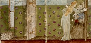 Szesnaście kafelków tworzy osiem ilustracji opowieści „Briar Rose”, 1862-1865. Artyści: William Morris, Sir Edward Coley Burne-Jones.