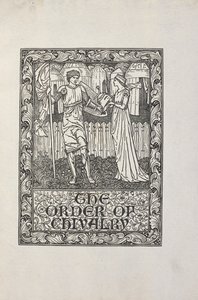Ilustracja autorstwa Williama Morrisa do "Zakonu rycerskiego". autorstwa William Morris