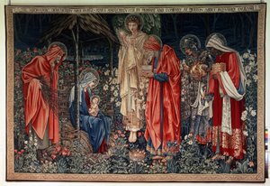 Adoracja Trzech Króli. Gobelin z warsztatu Williama Morrisa (1834-1896) autorstwa William Morris