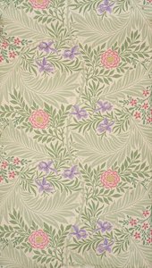 Ostróżka. Tapeta, 1874. autorstwa William Morris