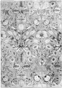 Tapeta z motywem lilii i granatów, 1887 1934. autorstwa William Morris