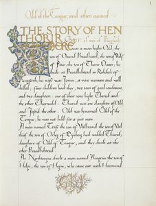 Ms 270* f.1r Historia Hen Thorir, c.1873-4 (artykuł) autorstwa William Morris