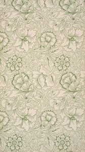 Różowy i mak. Tapeta , 1881. autorstwa William Morris
