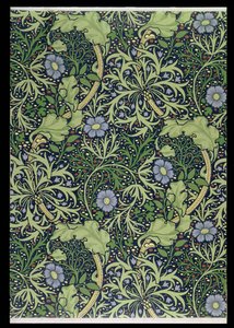 Wzór tapety z wodorostami, wydrukowany przez John Henry Dearle (1860-1932), 1901 (tapeta) autorstwa William Morris