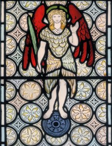 Serafin lub anioł, projekt 1865 (witraż) autorstwa William Morris