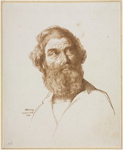 Głowa brodatego mężczyzny spoglądającego w lewo autorstwa William Mulready