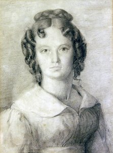Portret w popiersiu Charlotte Rolfe (ołówek i kredka na papierze) autorstwa William Mulready