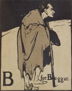 B jak Beggar, ilustracja z „Alfabetu”, wyd. William Heinemann