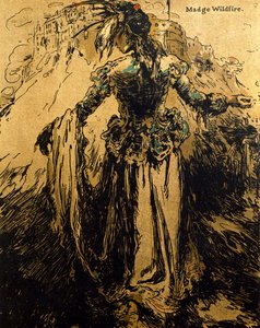 Madge Wildfire, ilustracja z „Characters of Romance”, po raz pierwszy opublikowana w 1900 r. (kolor lito) autorstwa William Nicholson