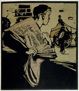 Newspaper Crier, London - in “”Types of London””, de William Nicholson (1872-1949), ed Flourypolish