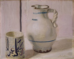 Różowa martwa natura z dzbanem, 1935-36. autorstwa William Nicholson