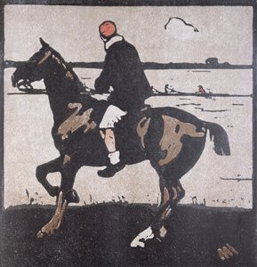 Miesiąc kwiecień: Wioślarstwo, z „Almanachu dwunastu sportów”, ze słowami Rudyarda Kiplinga, opublikowane po raz pierwszy przez Williama Heinemanna autorstwa William Nicholson