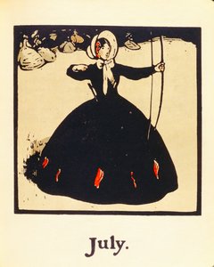 Miesiąc lipiec, z „Almanachu dwunastu sportów”, ze słowami Rudyarda Kiplinga, opublikowany po raz pierwszy przez Williama Heinemanna autorstwa William Nicholson