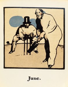 Miesiąc czerwiec, Z „Almanachu dwunastu sportów”, ze słowami Rudyarda Kiplinga, opublikowany po raz pierwszy przez Williama Heinemanna autorstwa William Nicholson
