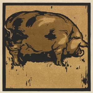 Kwadratowa księga zwierząt: uczona świnia autorstwa William Nicholson