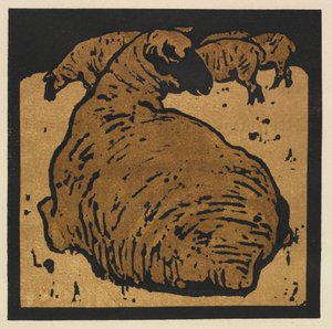 Kwadratowa księga zwierząt: Prosta Owca autorstwa William Nicholson