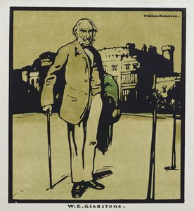 MY. Gladstone, z „Dwunastu portretów”, po raz pierwszy opublikowane przez Williama Heinemanna autorstwa William Nicholson