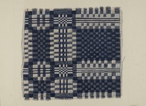 Niebiesko-biały samodział, ok. 1930 1937.