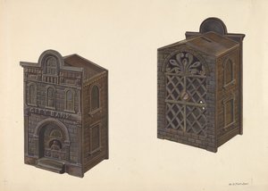 Bank Zabawek Miejskiego Banku, ok. godz. 1938. autorstwa William O. Fletcher