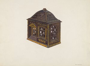 Dom Oszczędnościowy Bank, ok. godz. 1940. autorstwa William O. Fletcher