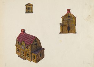 Bank domu z dachem krytym dachówką 1939. autorstwa William O. Fletcher