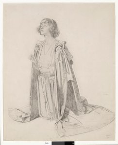 Klęcząca postać kobiety - studium do „Świętej Studni”, ok. 1914-15 autorstwa William Orpen