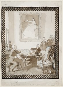 Tutkimus öljymaalaukseen "Homage to Manet", n. 1906 (akvarelli, tussi, liitu & kynä paperille) (katso myös 63015) kiillotus autorstwa William Orpen